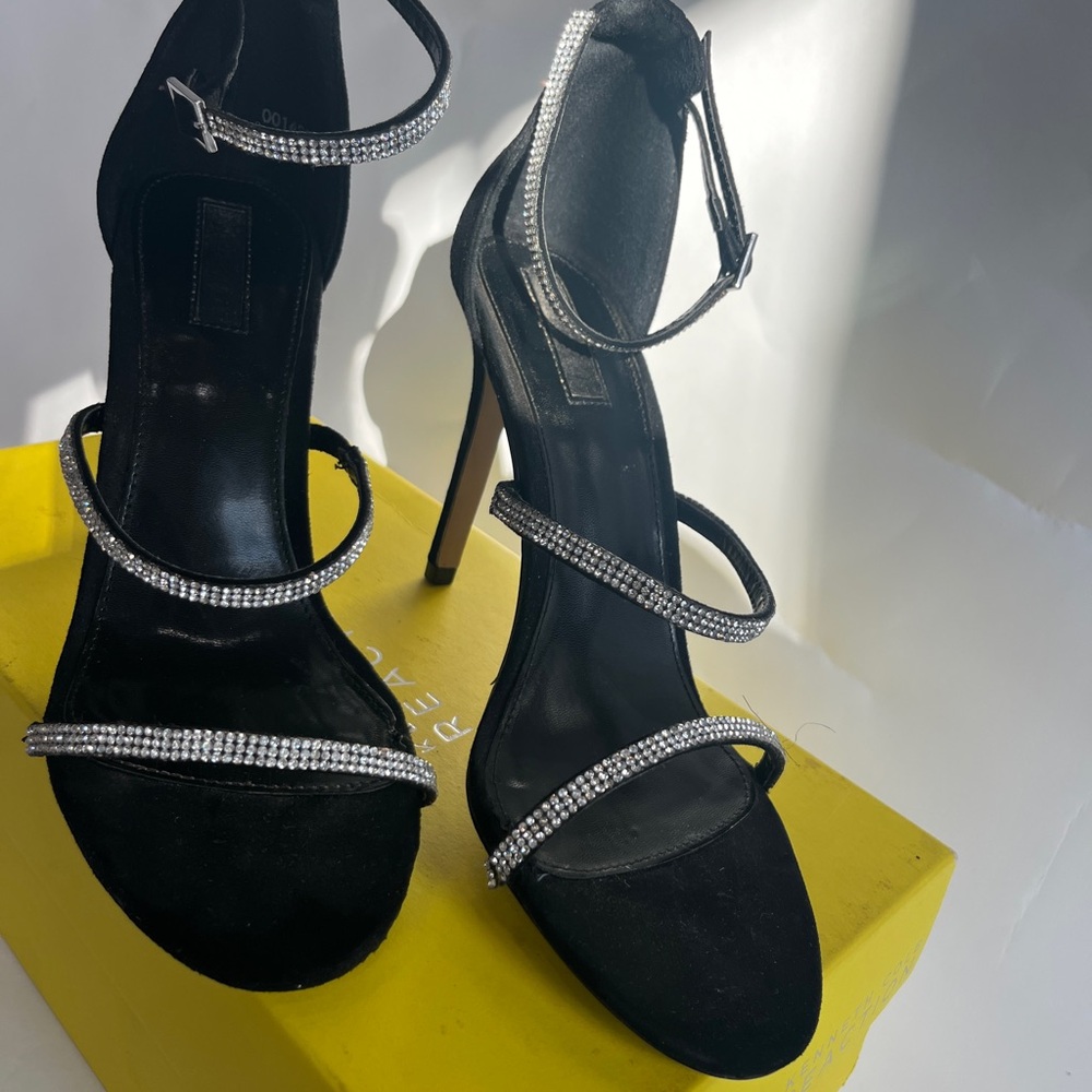 Forever 21 Black Heels with Silver Straps